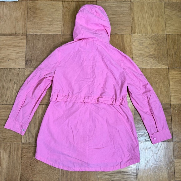 J Crew Perfect Lightweight Jacket Small Pink Orange Zip Hooded with Pockets - Picture 2 of 10